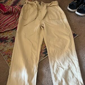 MinkPink cream/tan small jeans